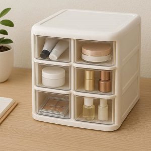 1 Desktop Storage Cabinet Small Plastic Drawer Organizer Mini Makeup Cosmetic Box for Office Home Vanity