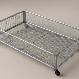 Rolling Underbed Storage Container Metal Wire Mesh Shoe Organizer Box Tool Bin with Wheels