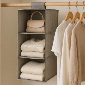 17 Hanging Wardrobe Storage Bag Fabric Closet Organizer Hanging Shelves Clothes Sweater Handbag Holder