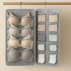 22 Hanging Wardrobe Storage Bag Mesh Pocket Door Organizer Dual Sided Bra Underwear Socks Holder