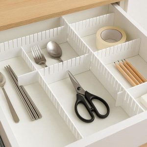 25 Adjustable Drawer Divider Plastic Organizer Separator Expandable Utility Partition for Kitchen Office Desk