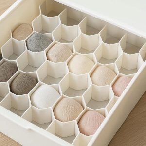 27 DIY Plastic Drawer Divider Grid Separator Interlocking Storage Honeycomb Lattice Organizer for Socks