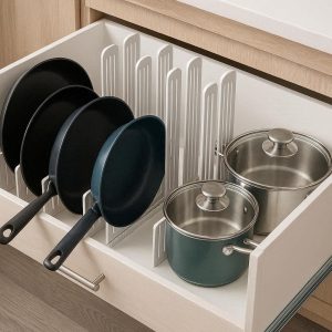 28 Deep Drawer Divider Plastic Expandable Organizer Tall Separation Board for Pots Pans Kitchen Cabinet