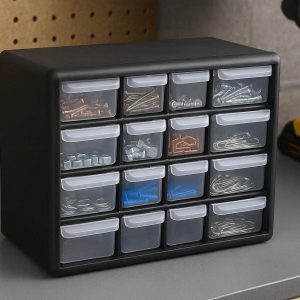 5 Mini Plastic Desktop Drawer Cabinet Small Hardware Craft Box Tool Organizer for Garage Workbench