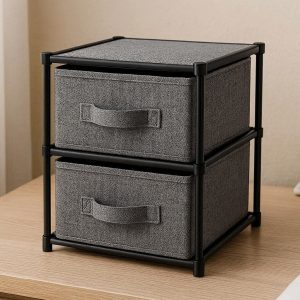 6 Portable Fabric Desktop Cabinet Small Closet Organizer Cube Drawers Container for Dorm Room College